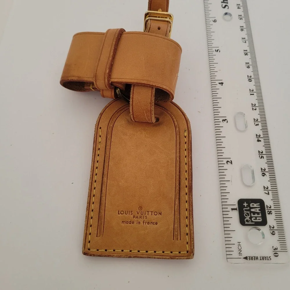 Louis Vuitton Vachetta Leather Luggage Tag and Poignee Handle Binder Set France